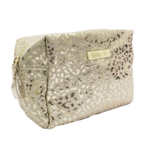 COSMETIQUERA DORADA ANIMAL PRINT TRENDY